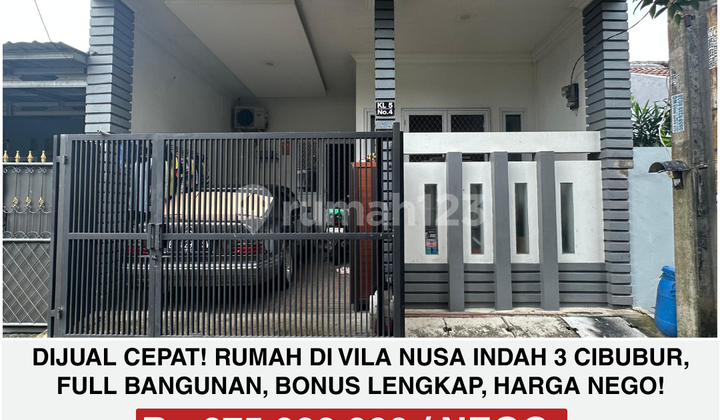 Dijual Cepat! Rumah Siap Huni SHM di Vila Nusa Indah 3, Cibubur 2