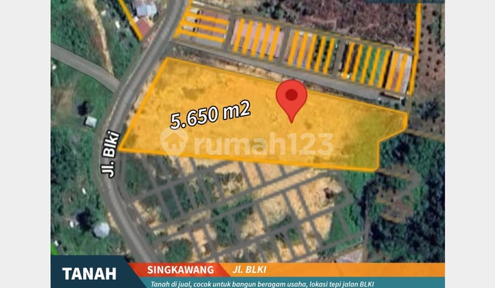 Tanah Komersial 5.650 m² - Tepi Jalan BLKI, Kopisan Tanah Komersial 5.650 m² - Tepi Jalan BLKI, Kopisan