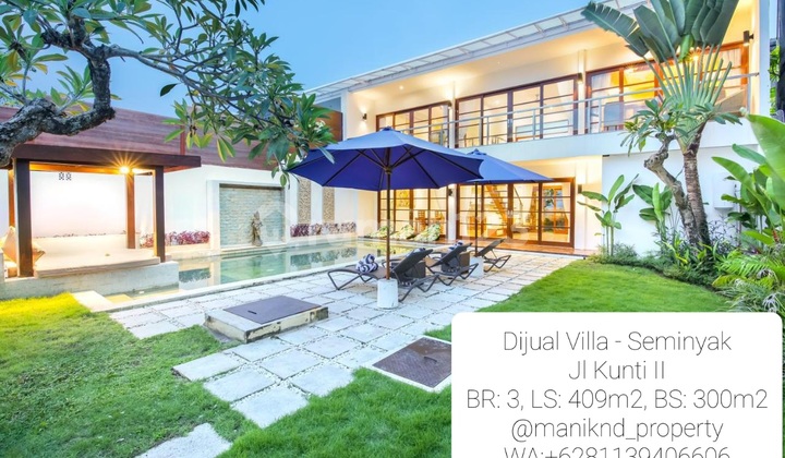 Villa For Sale 3 Bedrooms At Jl. Kunti 2, Seminyak, Bali Villa For Sale 3 Bedrooms At Jl. Kunti 2, Seminyak, Bali