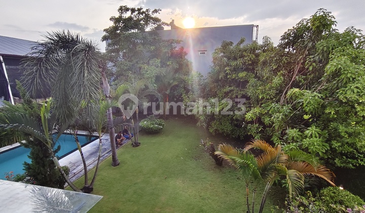 Yearly Rent Or Leasehold Villa 2 Bedrooms Large Garden With Rice Field View In Kerobokan