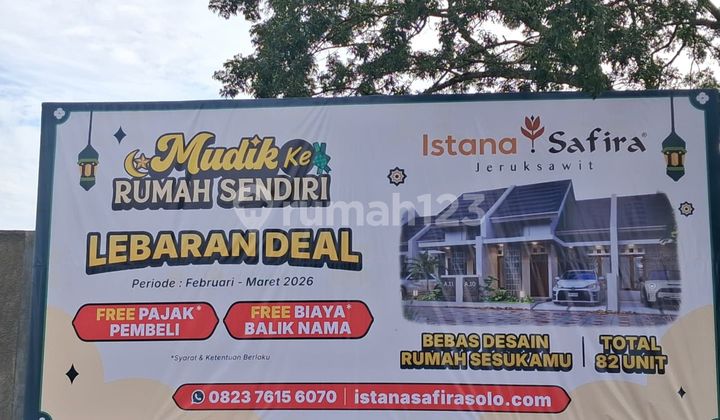Baru di Solo Utara! Cluster One Gate System, Bebas Desain Rumah, Keamanan 24Jam