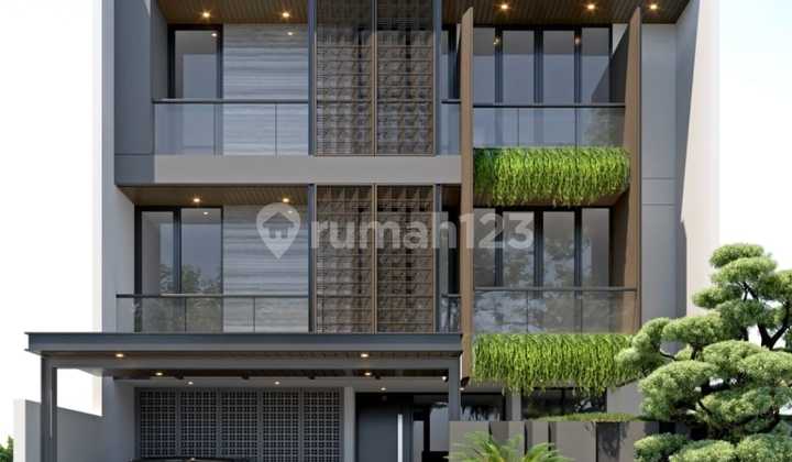 3-Story Semi-Finished Luxury House in Modern Tropical Style at Citraland Surabaya