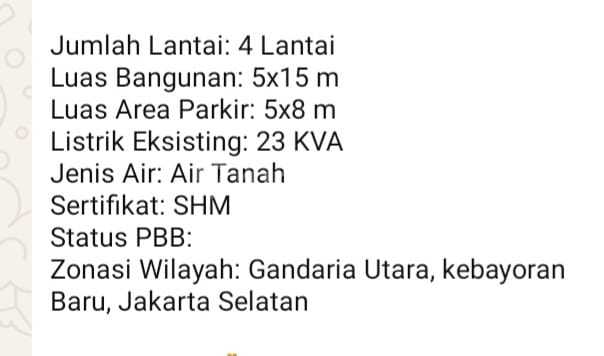 Nice 4-Story Shop House Super Strategic Location in Gandaria - South Jakarta 2