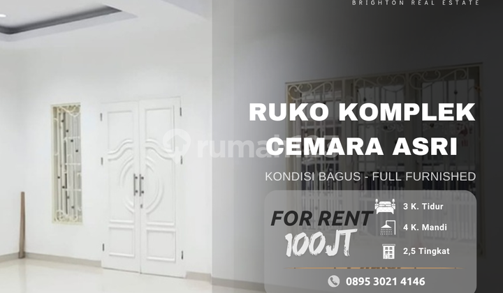 Ruko Komplek Cemara Asri - Full Furnished - Kondisi Bagus