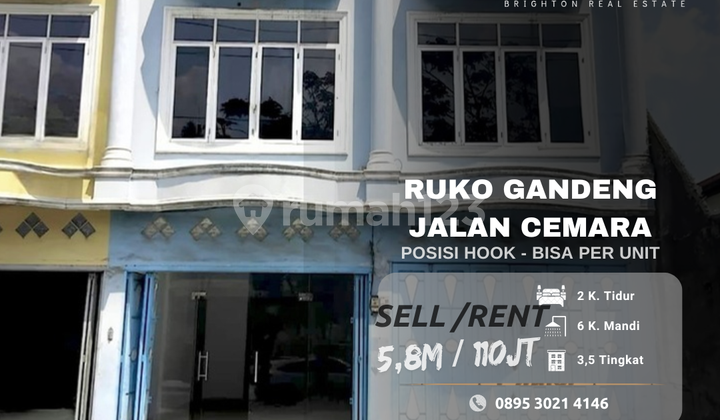 Ruko Gandeng Jalan Cemara - Posisi Hook - bisa Per Unit Ruko Gandeng Jalan Cemara - Posisi Hook - bisa Per Unit