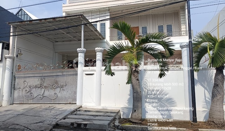 Dijual Rumah Mewah Manyar Rejo Surabaya Timur