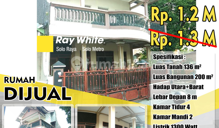 Dijual Rumah 4Kamar Siap Huni Akses Mobil di Pajang Laweyan Solo