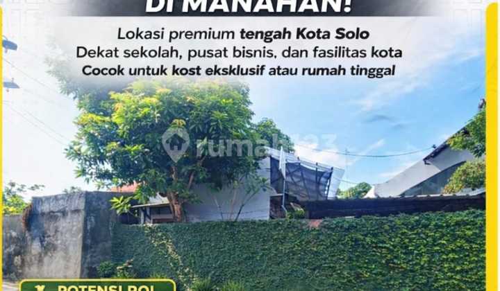 Land for Sale in Manahan, Solo, Strategically Located, Flood-Free, Suitable for Residential Housing.