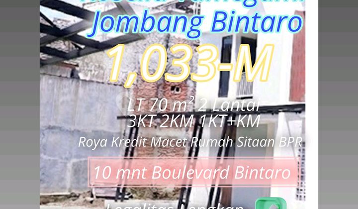 Hanya 6-Unit! Rumah Murah di Bawah Harga Pasar Lokasi di Bintaro , Jalan Cluster 2 Mobil , Dekat Boulevard Bintaro. Tetap Lebih Murah .. Hanya 6-Unit! Rumah Murah di Bawah Harga Pasar Lokasi di Bintaro , Jalan Cluster 2 Mobil , Dekat Boulevard Bintaro. Tetap Lebih Murah ..