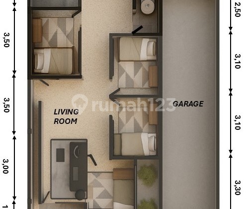 Rumah dekat Stadion Manahan Solo gratis biaya renovasi* 2