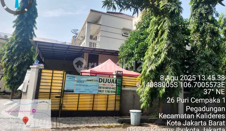 For Sale: A Plot of Land, "Cash Only", Total Area 264 M2 Including Building in Puri Gardena, Pegadungan, Kalideres, West Jakarta City Administration. 2
