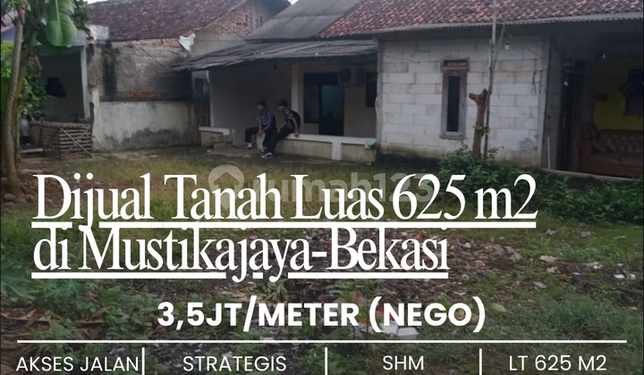 Datar Land 625m2 Investment Increasing in Mustika Jaya,,Believe it. Datar Land 625m2 Investment Increasing in Mustika Jaya,,Believe it.