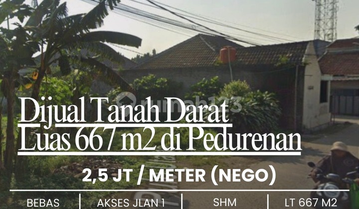Tanah Darat Luas 667 M2 Bebas Bangun di Padurenan,,Yakinlah,,