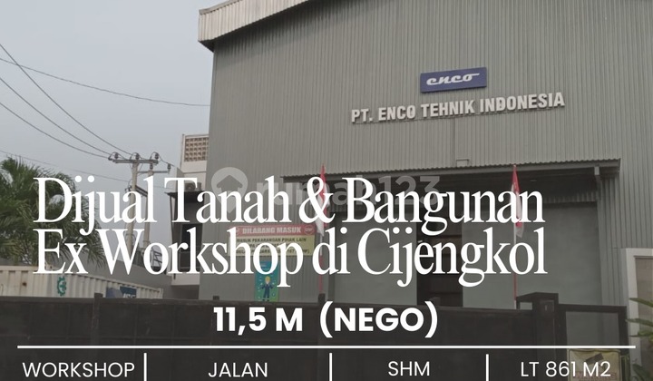 Workshop & Office in Cijengkol, Prime Location, Main Route, Excellent Location, Rest Assured