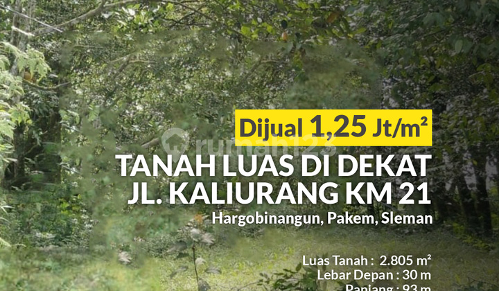 Tanah Luas 2850 Meter Persegi Strategis di Kaliurang, Hanya 500M Dari Hotel Griya Persada, Hargobinangun, Pakem, Sleman