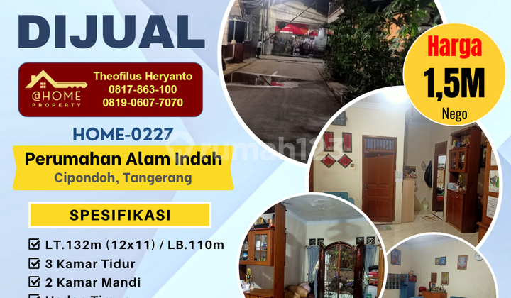 Home0227 - Jual Cepat!! Rumah 1 lantai siap huni, Cipondoh, Kota Tangerang