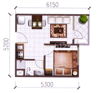 Apartemen Sky Terrace ( 1 BR)