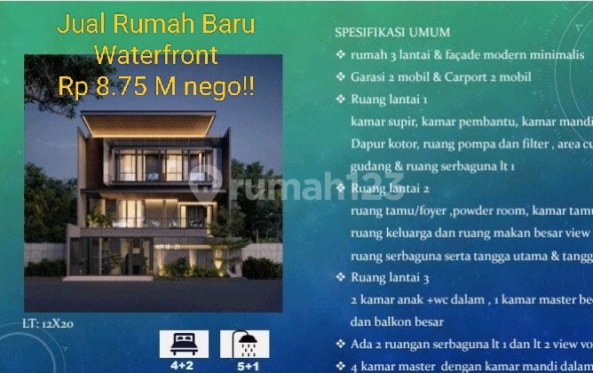 Rumah Baru 3 Lantai, Waterfront Citraland, Surabaya Barat, Siap Hunian, Property Mewah, Security 24 Jam Rumah Baru 3 Lantai, Waterfront Citraland, Surabaya Barat, Siap Hunian, Property Mewah, Security 24 Jam