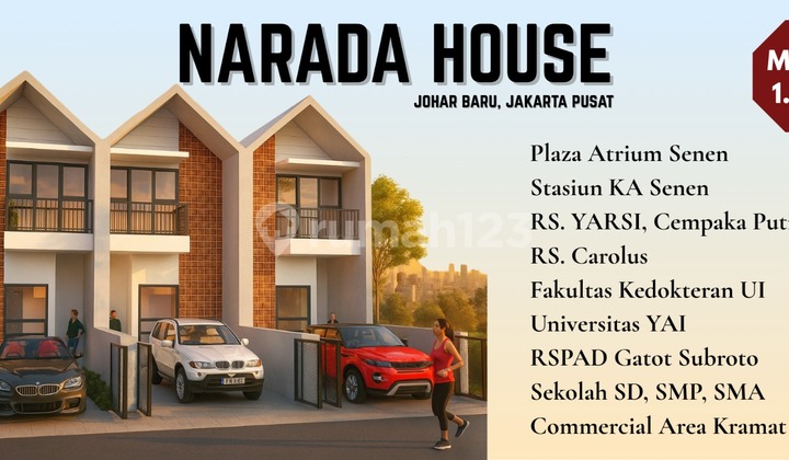 Rumah di Narada, Cempaka Putih! Lokasi Strategis