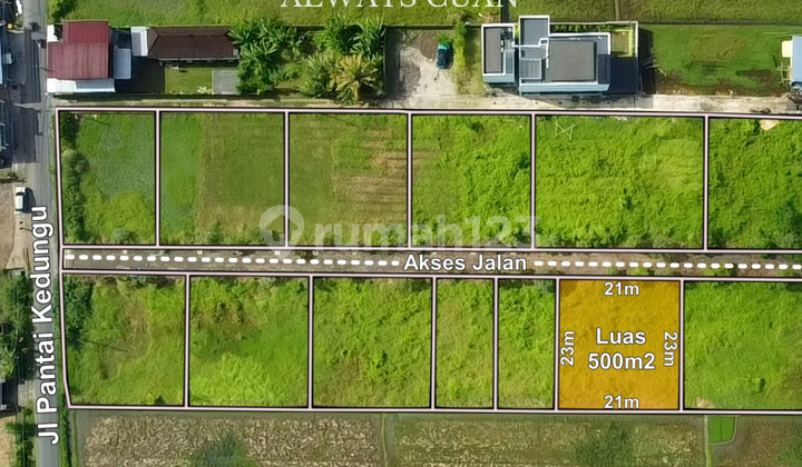Tanah Datar Siap Bangun Dekat Akses ke Pantai Tanah Datar Siap Bangun Dekat Akses ke Pantai