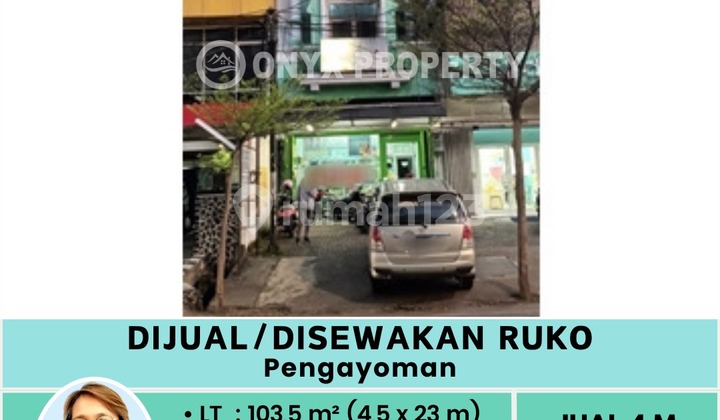 Dijual/Disewakan Ruko 3Lt Poros Jalan di Jln.pengayoman Cck Kantor dan Usaha