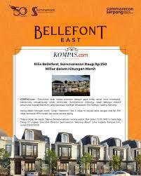 Banyak Fasilitas Premium Rumah Bellefont Summarecon - Investasi Hunian di Kawasan Eksclusif