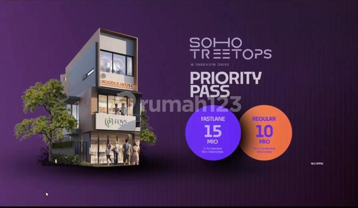 Commercial Harga Termurah di Kelasnya Ruko Baru 3 Lantai - Promo Early Bird Free PPN Soho Tree Tops Commercial Harga Termurah di Kelasnya Ruko Baru 3 Lantai - Promo Early Bird Free PPN Soho Tree Tops
