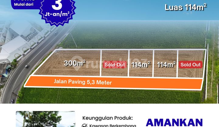 Sleman Land Area Near UMY Campus, 10 Minutes to Jogja Monument, 3 Million