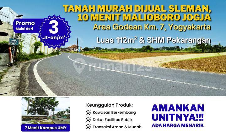 Land for Sale in Sleman, 10 Minutes to Malioboro