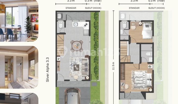 Silver Alpha Livin (3,3 × 11.5M) 5Enses Collection Rumah 2 Lantai Lippo Cikarang