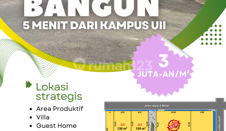 Tanah Jogja Siap Bangun Area Kampus UII, Nyaman Huni dan View Merapi