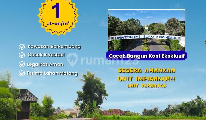 Yogyakarta Land on Main Road Area near UII, Comfortable and Scenic for Living