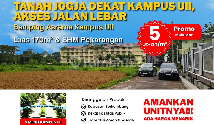 Land in Jogja Adjacent to UII Campus, Last Unit Promotion