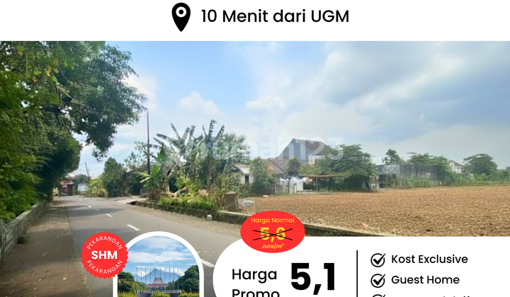 Land in the UGM Campus Area with Rice Field Views, Comfortable and Scenic Living Land in the UGM Campus Area with Rice Field Views, Comfortable and Scenic Living