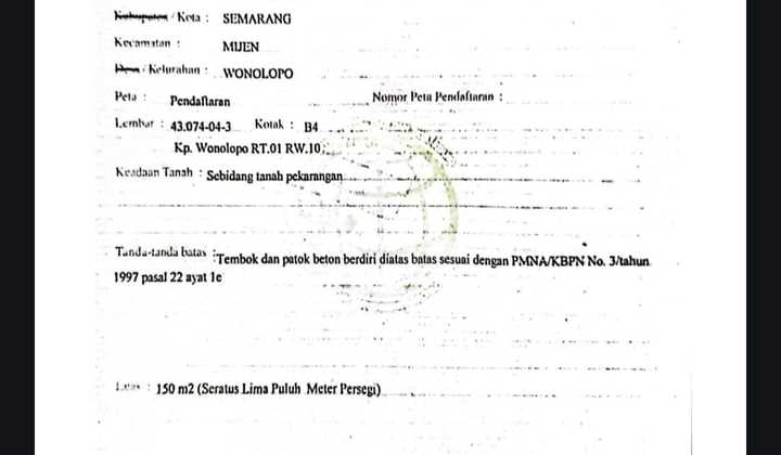 Tanah Kavling Siap Bangun Mijen Dekat Bsbsemarang 2