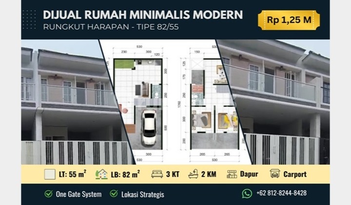[Limited] Rumah Baru Modern Minimalis Rungkut Harapan, Dekat MERR