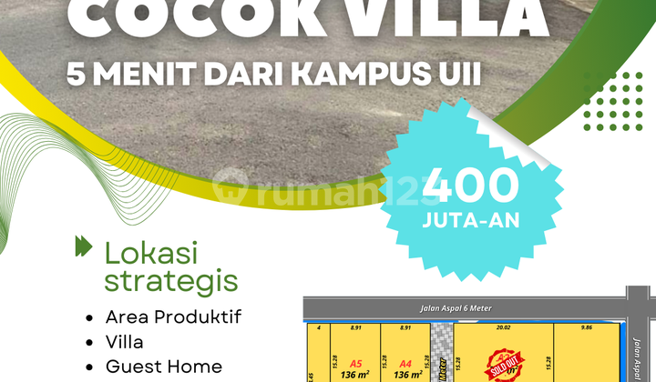 Exclusive Yogyakarta Land Ready to Build, 400 Million, Near Culinary Tourism Area Exclusive Yogyakarta Land Ready to Build, 400 Million, Near Culinary Tourism Area