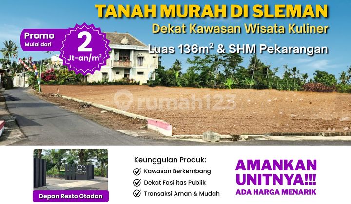 Tanah Murah Jogja, Dekat Kampus Uii, Sertifikat SHM Pekarangan