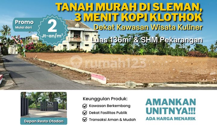 Land for Sale in Sleman, Near UII Campus, 2 Million Per Meter