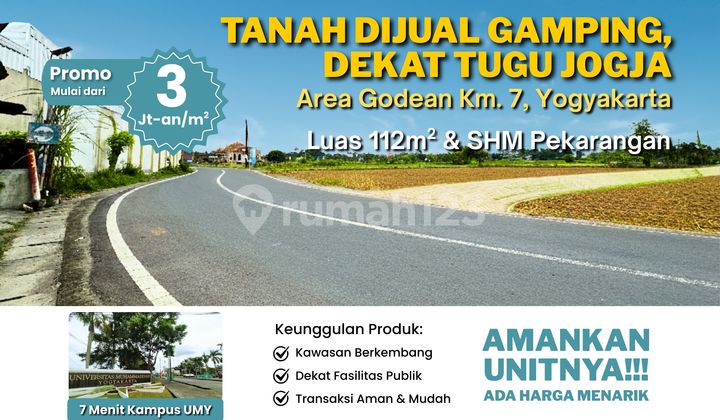 Tanah Dijual Gamping, Dekat Tugu Jogja, Tepi Jalan Raya