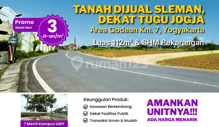 Tanah Dijual Gamping, Dekat Tugu Jogja