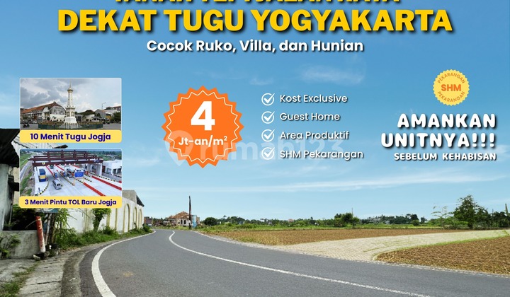 Tanah Dekat Jogja Kota, 10 Menit Malioboro, Sertifikat Hak Milik Tanah Dekat Jogja Kota, 10 Menit Malioboro, Sertifikat Hak Milik