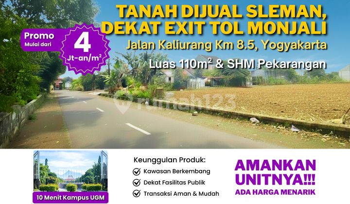 Tanah Dijual Ngaglik, Dekat Exit Tol Monjali
