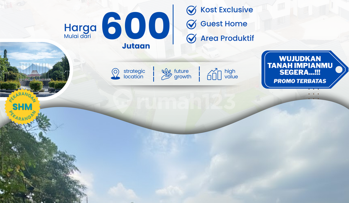 Tanah Siap Bangun, Dekat Kampus UGM, Cocok Untuk Kost Exclusive dan Villa