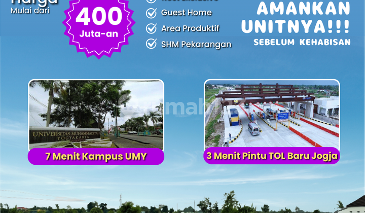 Tanah Jogja, Cocok Bangun Kost, Dekat Tugu Jogja