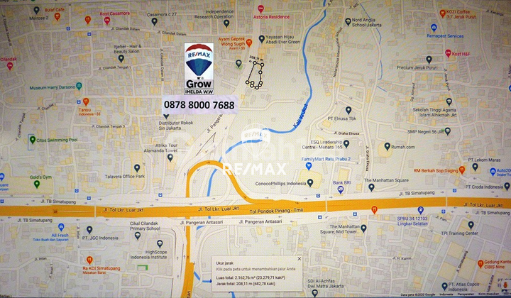 Dijual Tanah di Jl Pangeran Antasari - Jakarta Selatan