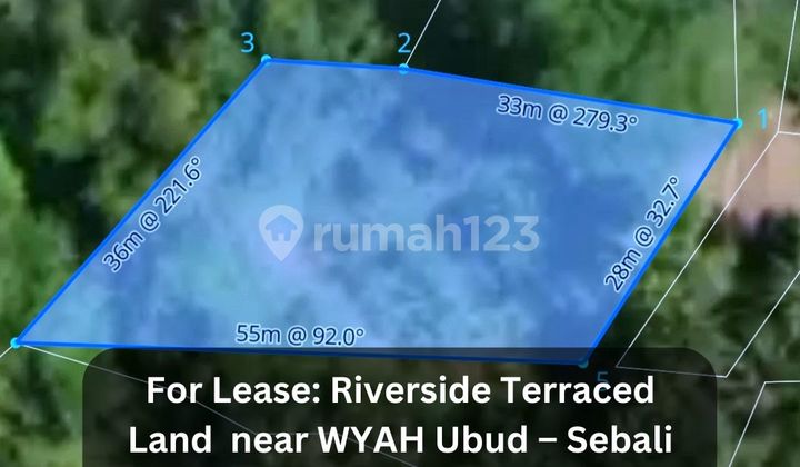 For Rent Terraced Land with River Wos View in Sebali - Ubud