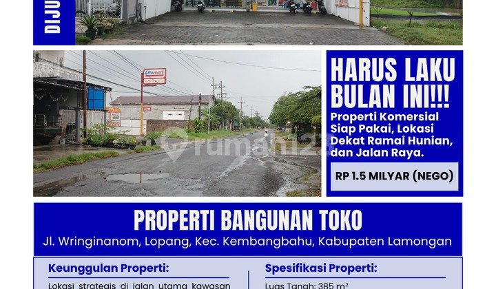 (Langsung Pemilik)Dijual Murah dan Cepat Ruang Usaha di Lamongan Lokasi Sangat Strategis Cocok untuk Segala Usaha Dekat Pemukiman SHM Minimarket Masih Beroperasi (Langsung Pemilik)Dijual Murah dan Cepat Ruang Usaha di Lamongan Lokasi Sangat Strategis Cocok untuk Segala Usaha Dekat Pemukiman SHM Minimarket Masih Beroperasi