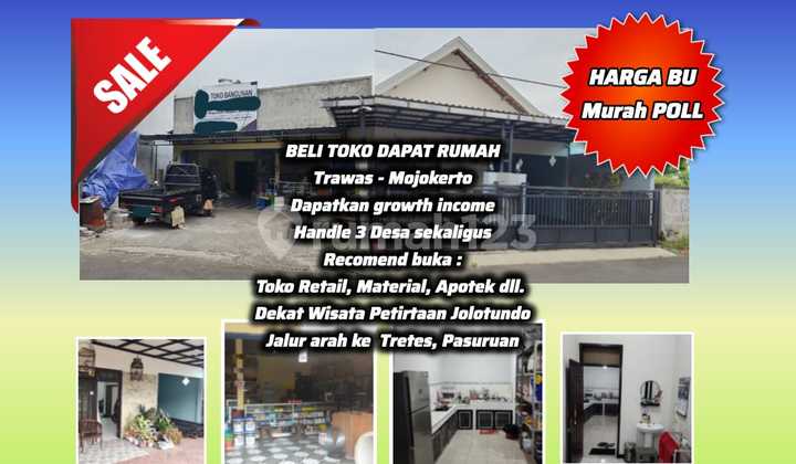 For Sale Fast and Cheapest Shophouses and Ready-to-Occupy Houses in Trawas, Strategic Location, Former Hardware Store. 2