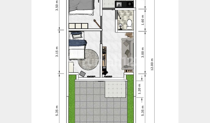 Rumah Modern 2 Kamar di Lokasi Strategis Dewe Residence Beji - Tipe Rafif 2